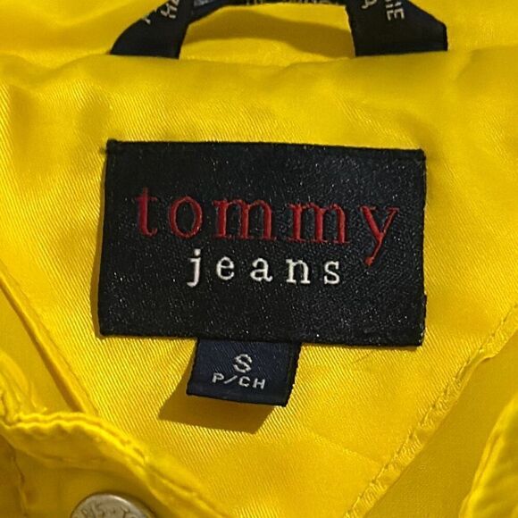 Tommy Jeans Vintage Y2K (2000) Yellow Satin Quilted Shacket sz SP - Picture 2 of 6